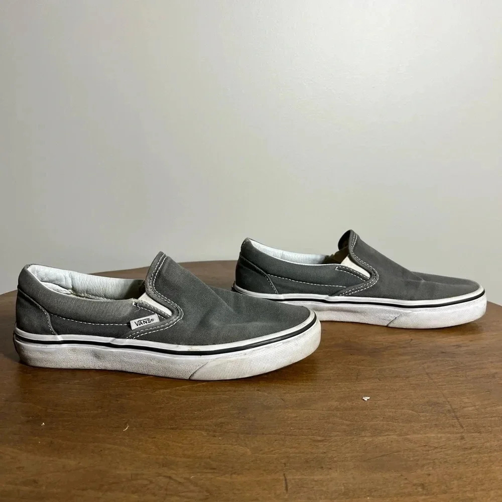 Vans Grey Classic Slip on W 6.5 M 5.0